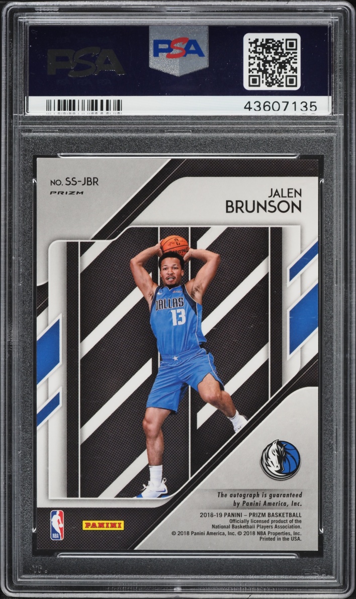 2018 Panini Prizm Sensational Choice Jalen Brunson ROOKIE AUTO #SS-JBR PSA 9 MINT