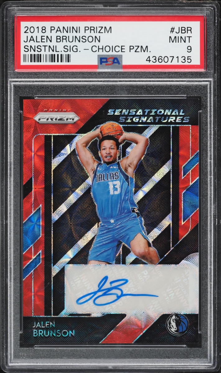 2018 Panini Prizm Sensational Choice Jalen Brunson ROOKIE AUTO #SS-JBR PSA 9 MINT