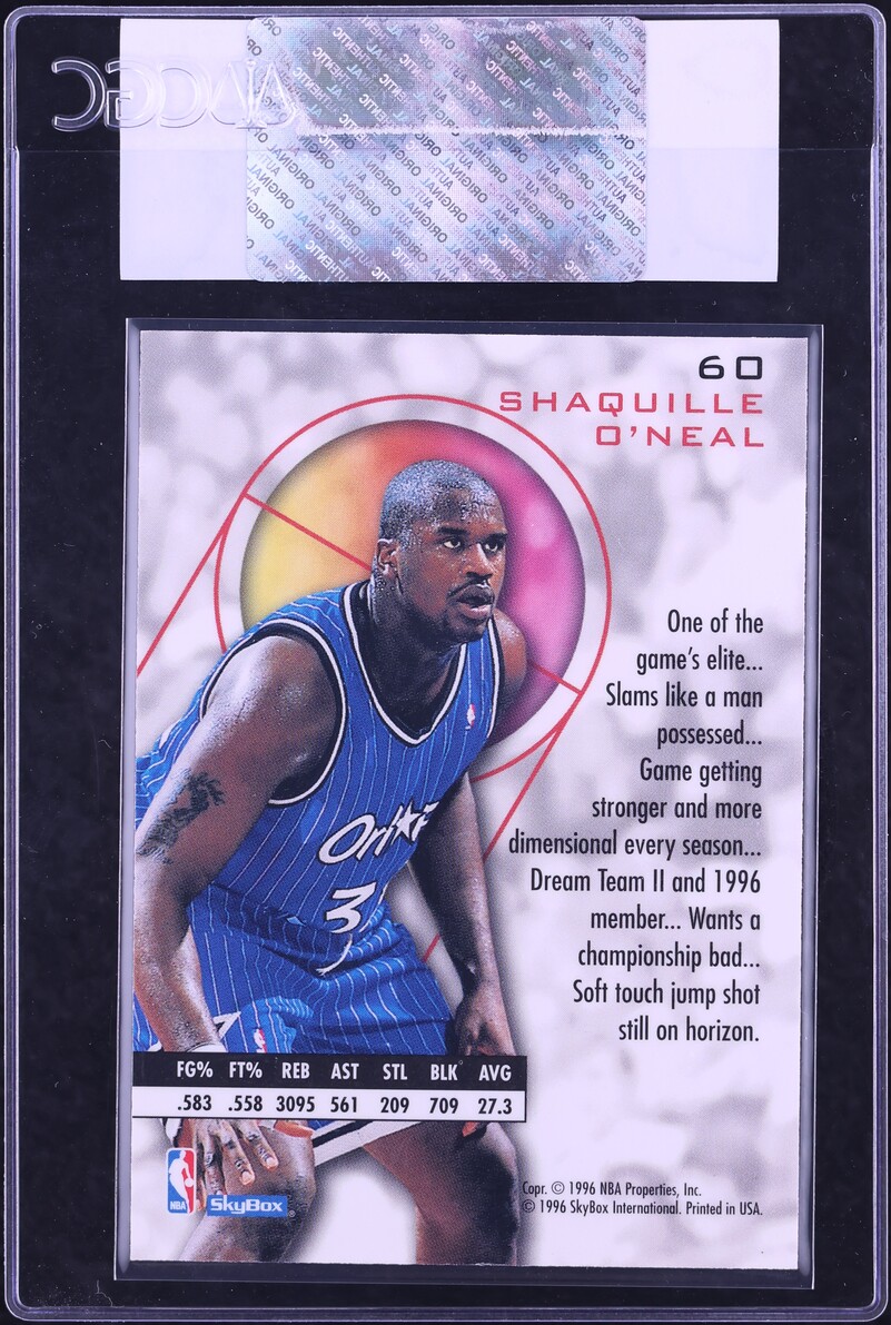 1995 Skybox E-XL Shaquille O'Neal #60 CGC AUTH