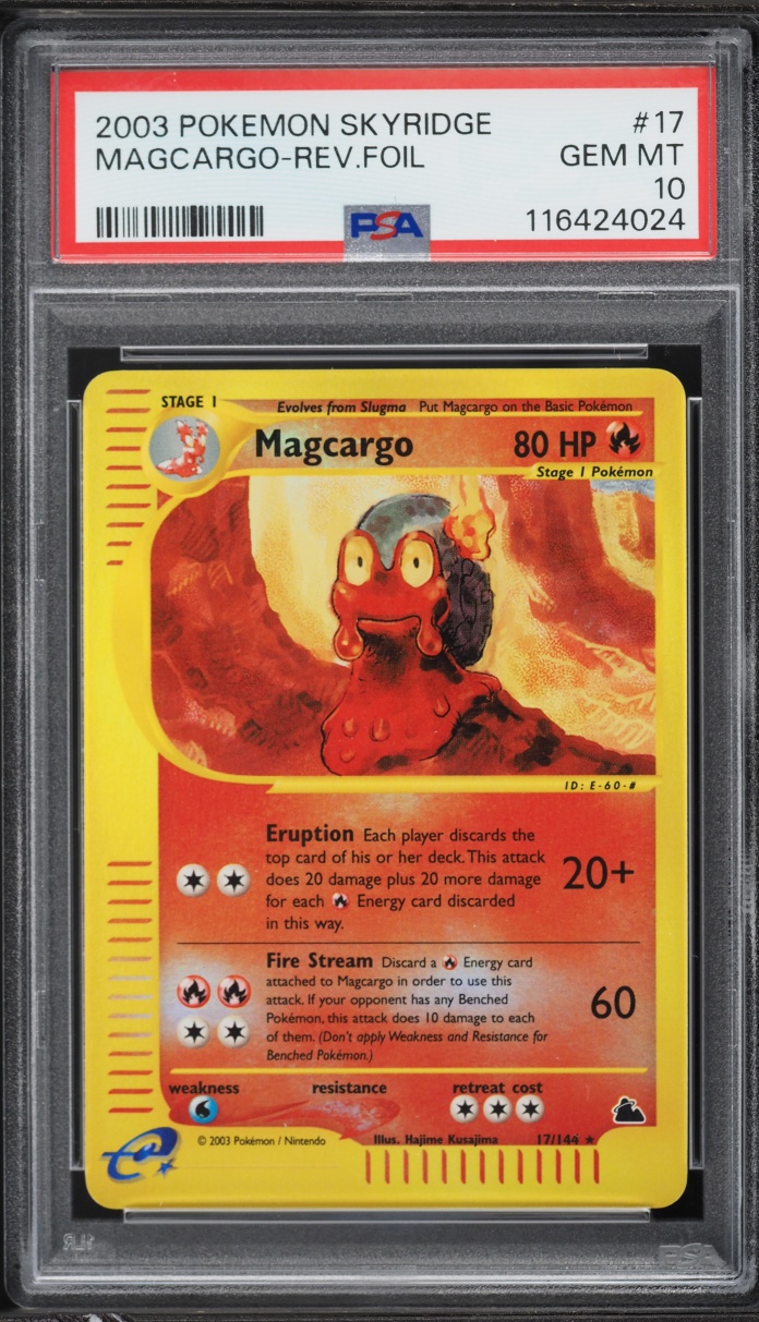 2003 Pokemon Skyridge Reverse Holo Magcargo #17 PSA 10 GEM MINT
