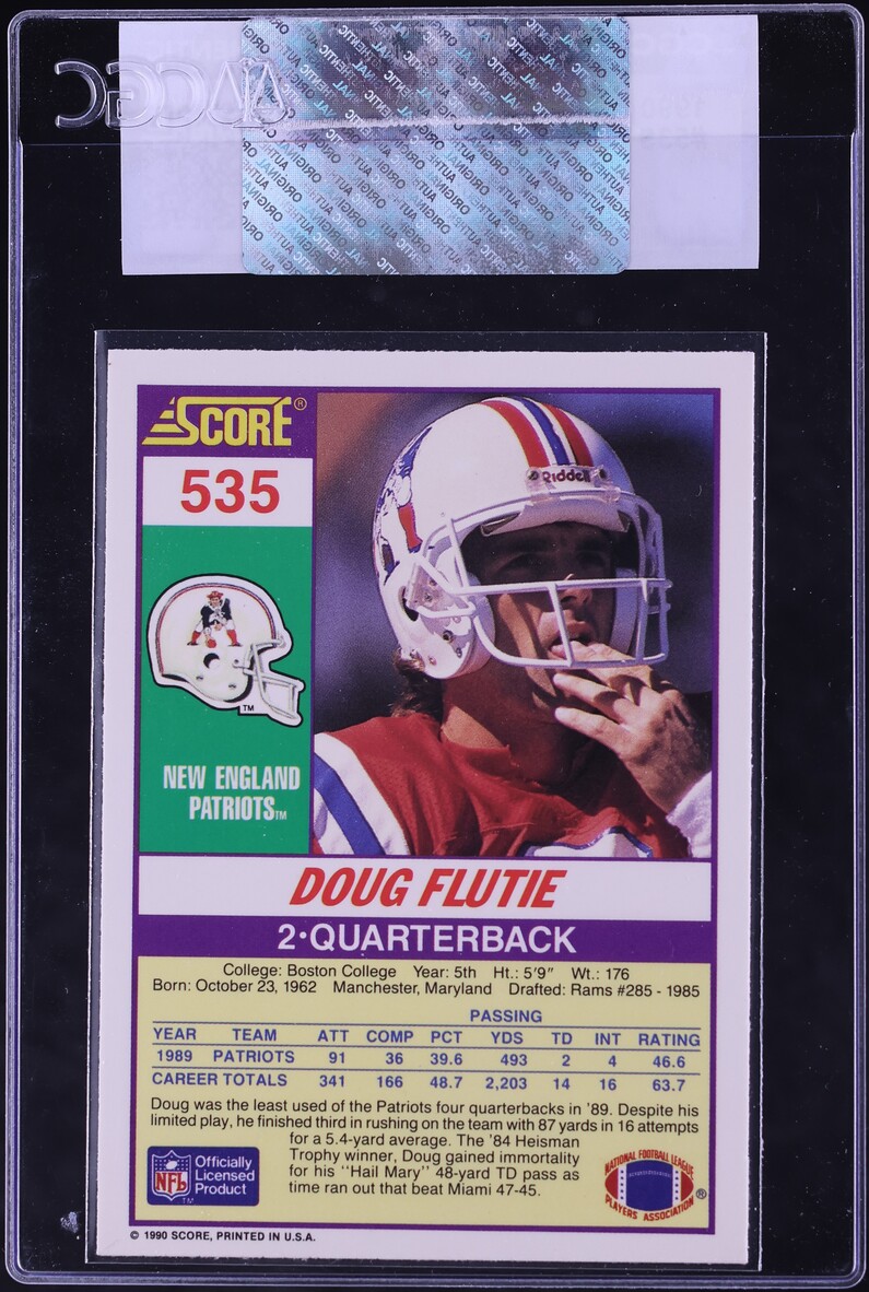 1990 Score Football Doug Flutie #535 CGC AUTH