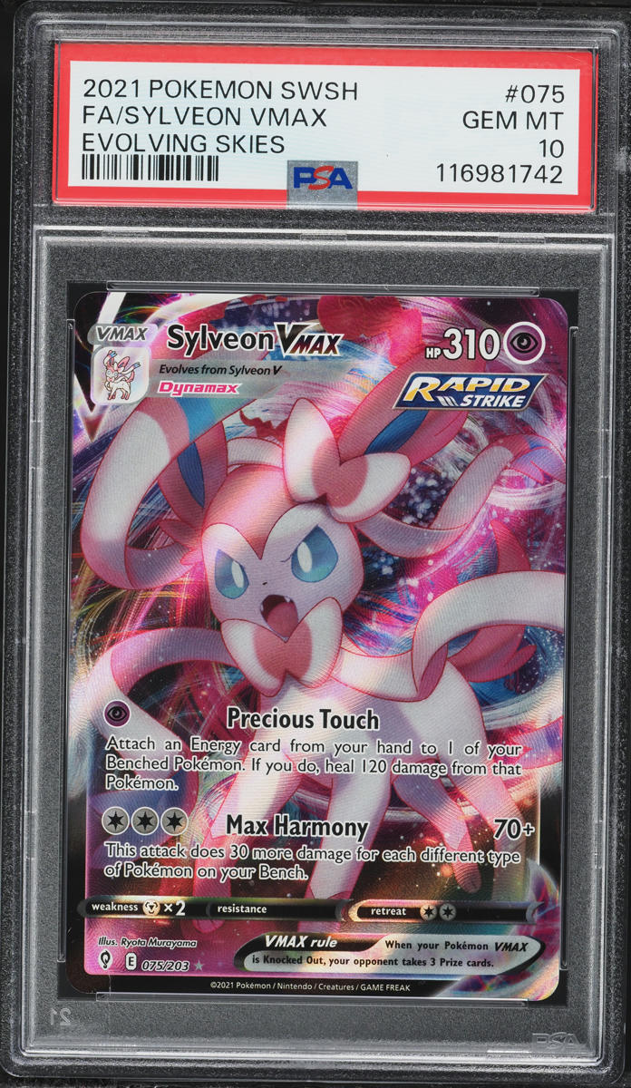 2021 Pokemon Sword & Shield Evolving Skies Sylveon VMAX #75 PSA 10 GEM MINT