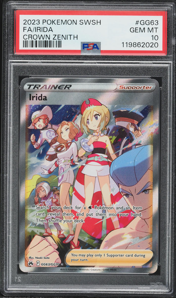 2023 Pokemon Sword & Shield Crown Zenith Full Art Irida #GG63 PSA 10 GEM MINT