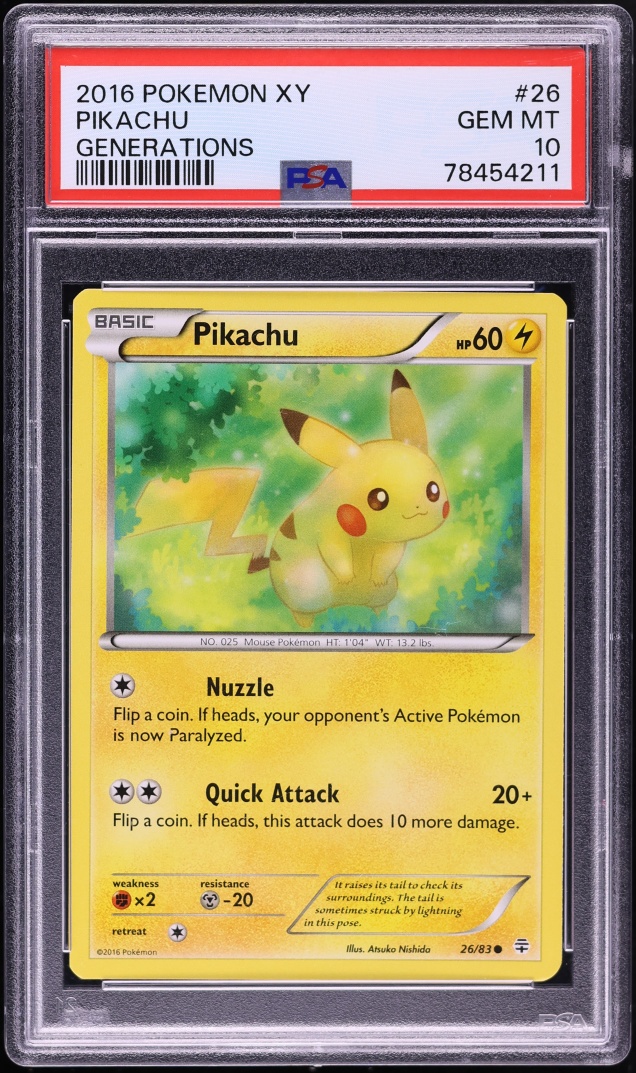 2016 Pokemon XY Generations Pikachu #26 PSA 10 GEM MINT