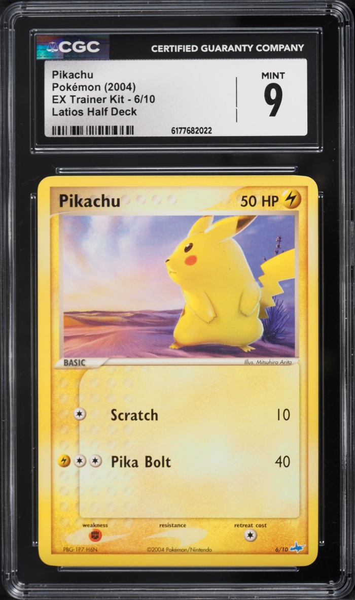2004 Pokemon Ex Trainer Kit Latios Half Deck Pikachu #6 CGC 9 Mint