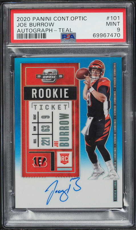 2020 Panini Prizm Silver Joe Burrow ROOKIE #307 PSA 8 NM-MT on