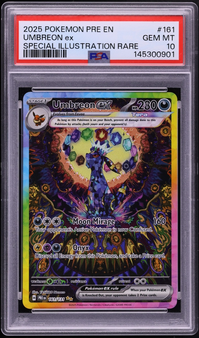 2025 Pokemon Scarlet & Violet Prismatic Evolutions SIR Umbreon Ex #161 PSA 10 GEM MINT
