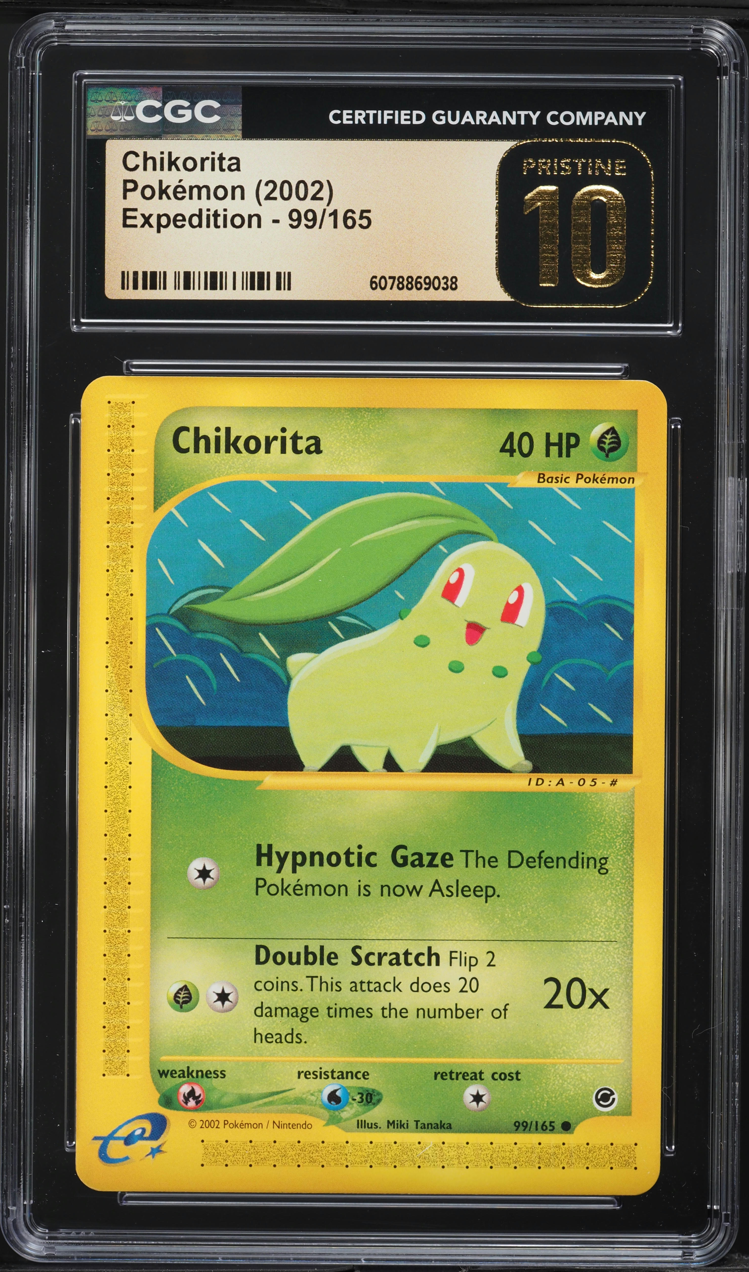 2002 Pokemon Expedition Chikorita #99 CGC 10 PRISTINE