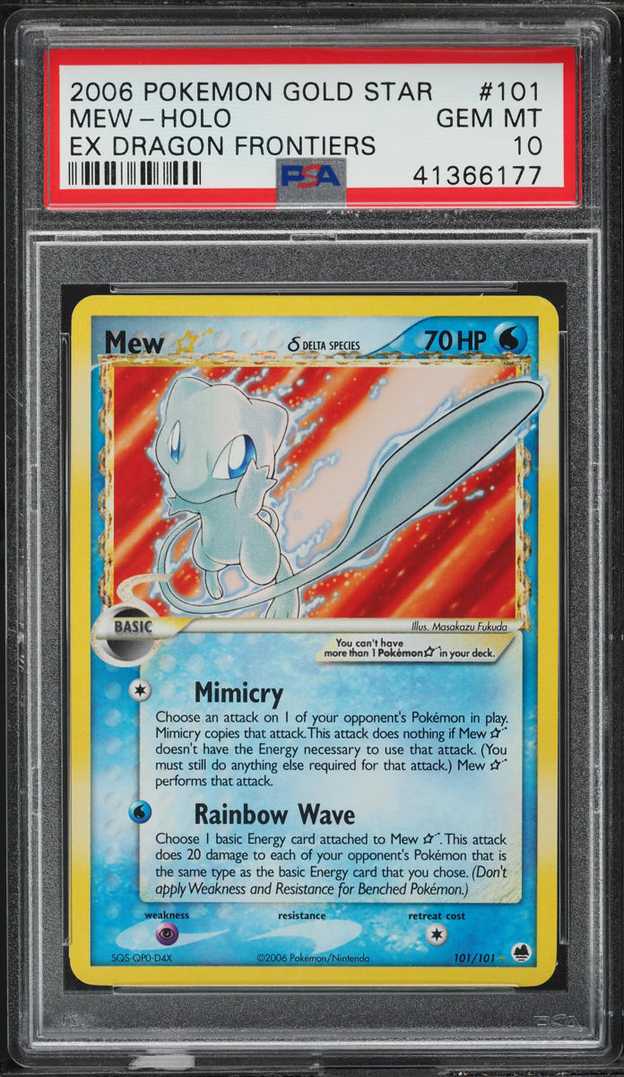 2006 Pokemon EX Dragon Frontiers Holo Mew Gold Star #101 PSA 10 GEM MINT
