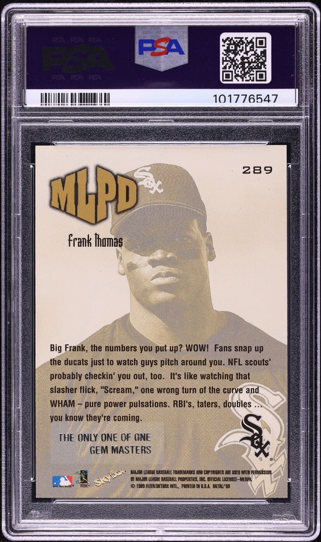 1999 Metal Universe Gem Masters Frank Thomas 1/1 #289 PSA 8 NM-MT