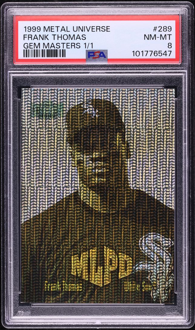 1999 Metal Universe Gem Masters Frank Thomas 1/1 #289 PSA 8 NM-MT
