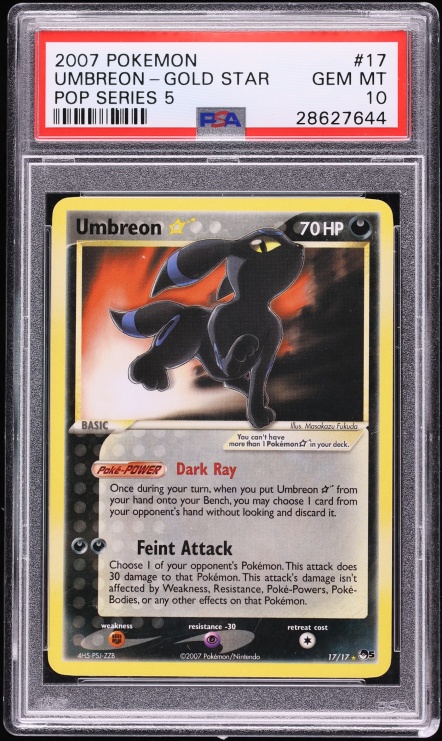 2007 Pokemon POP Series 5 Umbreon Gold Star #17 PSA 10 GEM MINT