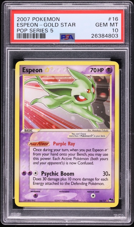 2007 Pokemon POP Series 5 Espeon Gold Star #16 PSA 10 GEM MINT