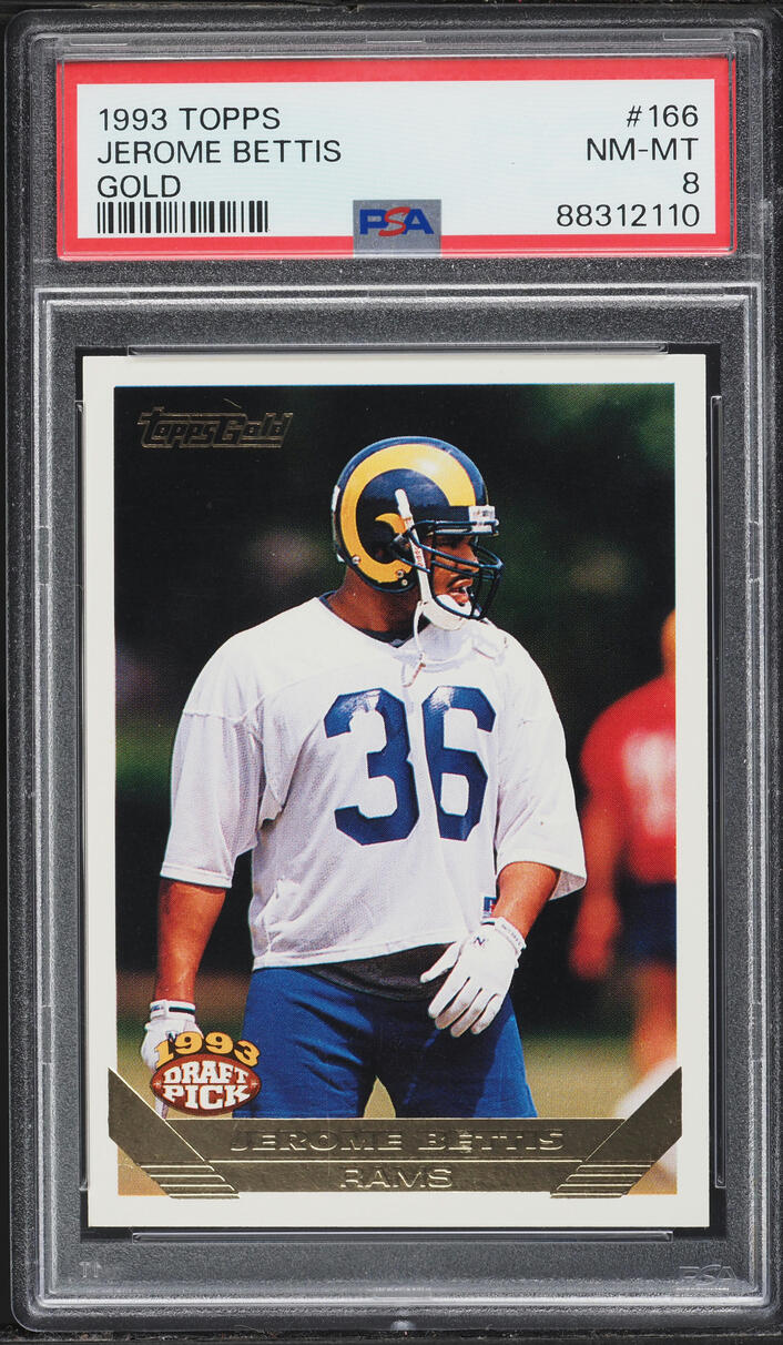 1993 Topps Gold Jerome Bettis ROOKIE #166 PSA 8 NM-MT