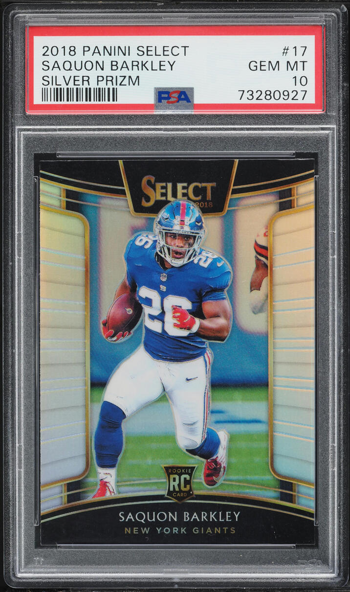 2018 Select Concourse Silver Prizm Saquon Barkley ROOKIE #17 PSA 10 GEM MINT
