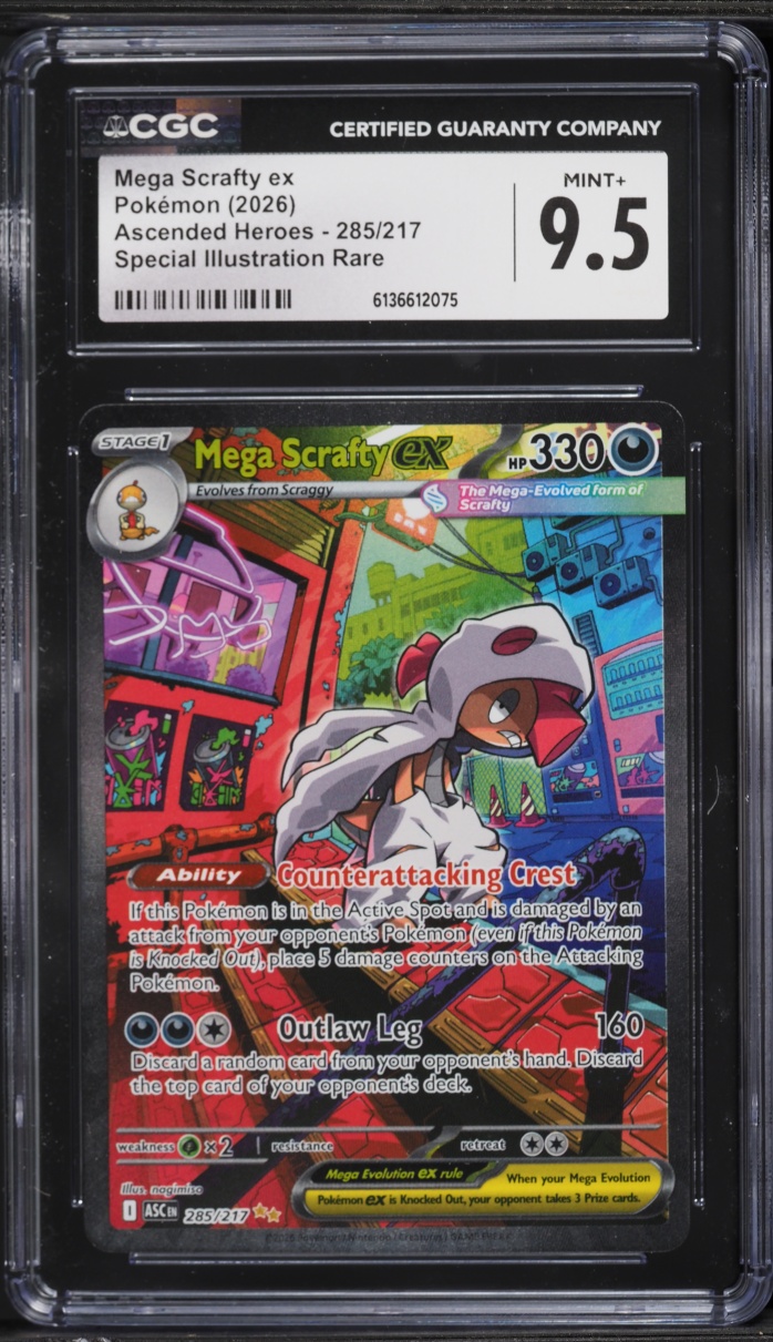 2026 Pokemon Mega Evolution Ascended Heroes SIR Mega Scrafty ex #285 CGC 9.5 MINT+