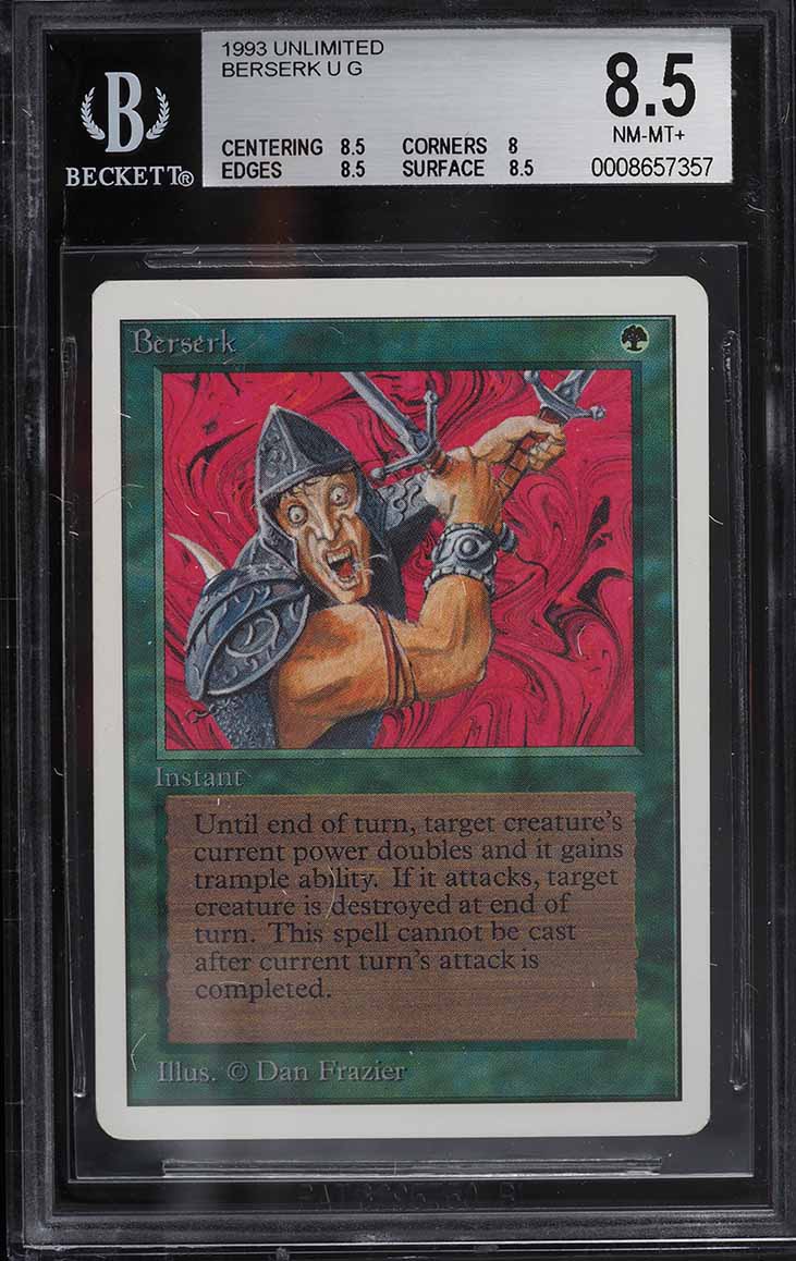 1993 Magic The Gathering MTG Unlimited Berserk U G BGS 8 NM-MT on