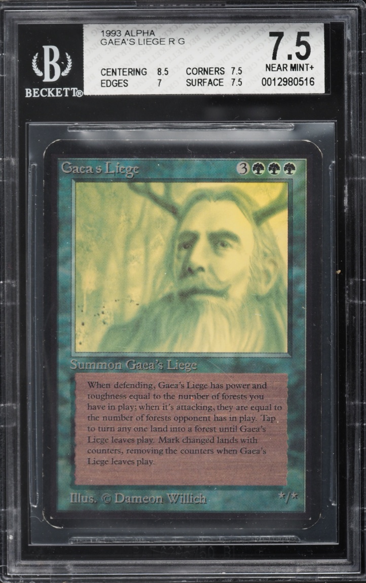 1993 Magic The Gathering MTG Alpha Gaea's Liege BGS 7.5 NRMT+