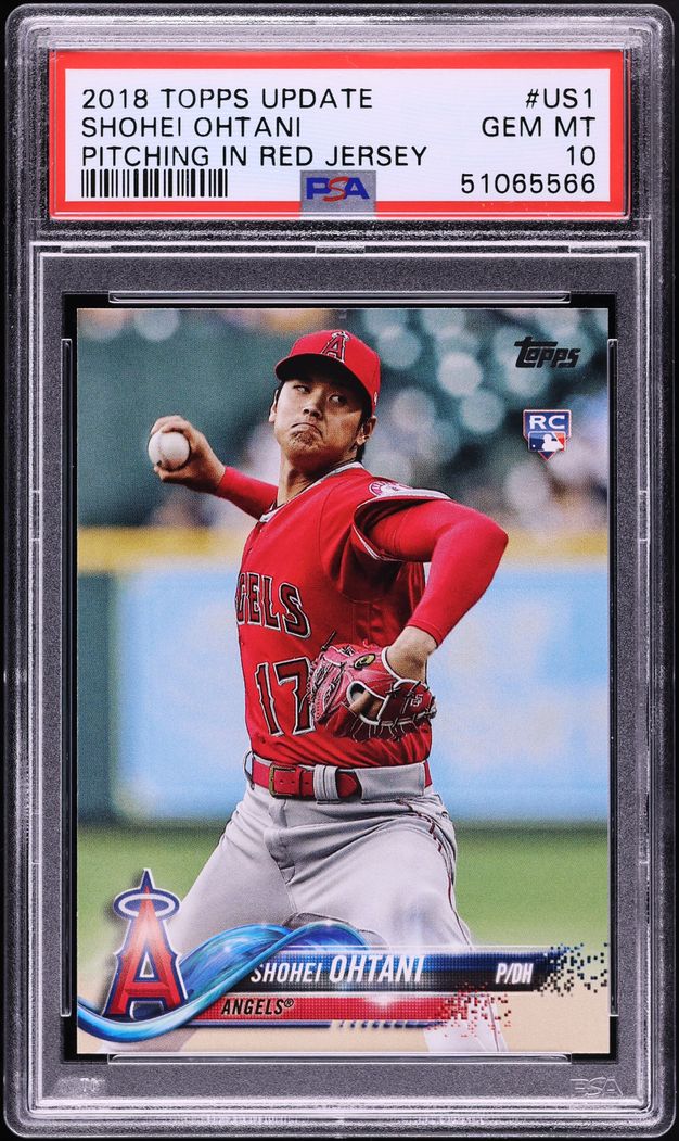 2018 Topps Update Pitching In Red Jersey Shohei Ohtani ROOKIE RC #US1 PSA 10 GEM