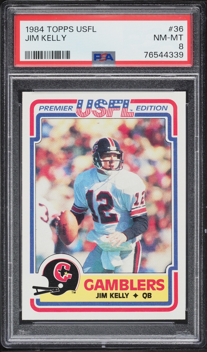 1984 Topps USFL Jim Kelly ROOKIE #36 PSA 8 NM-MT
