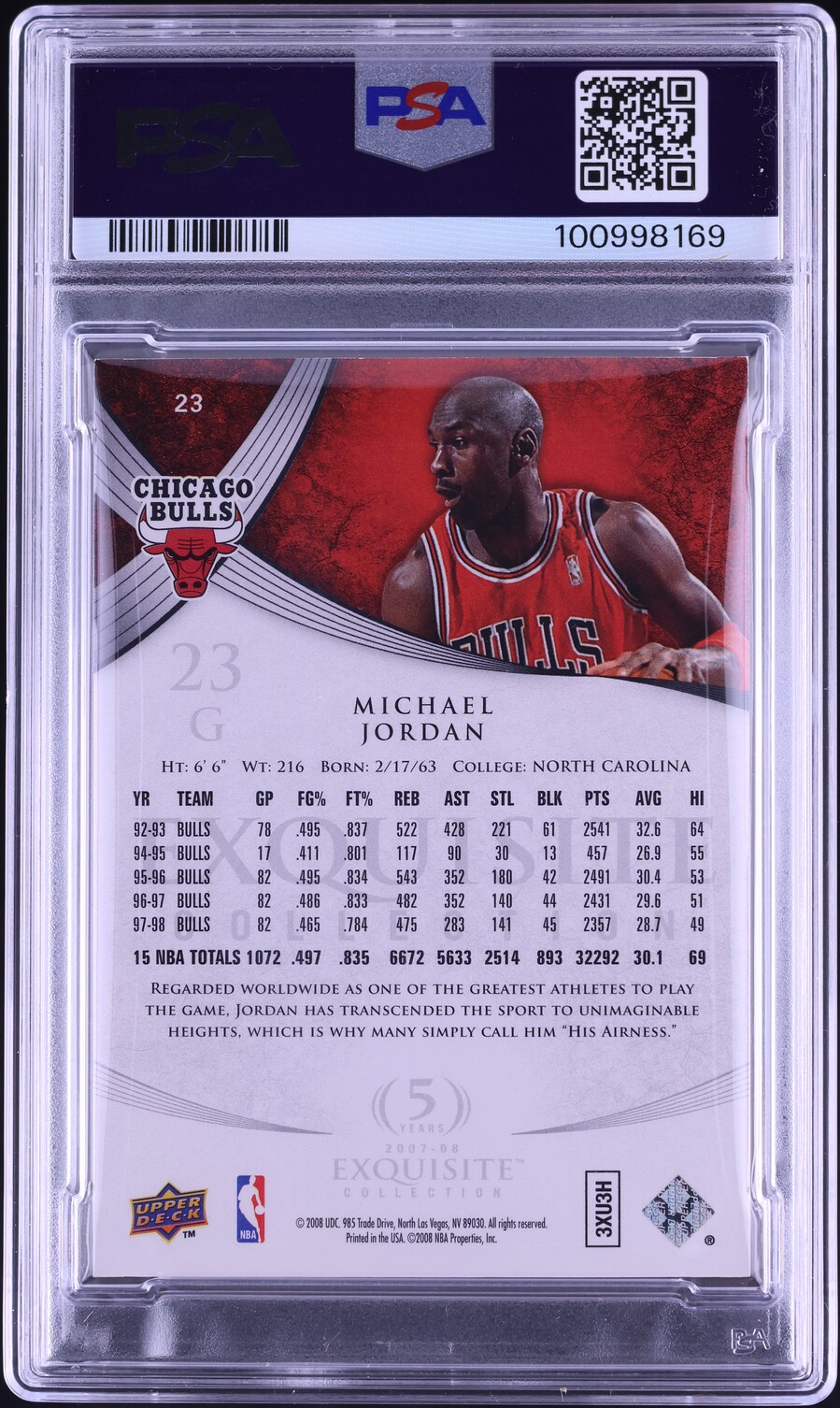 マイケル ジョーダン UD Lineage PSA 8 2007 UD BLACK #JO MICHAEL JORDAN PSA 8 NM-MT/8 AUTO TROPHY