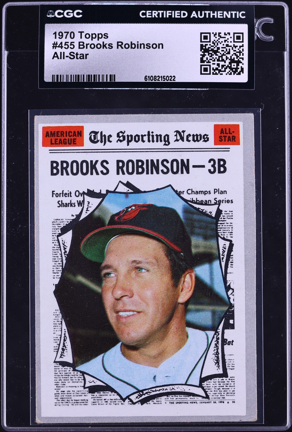 1970 Topps Brooks Robinson ALL-STAR #455 CGC AUTH