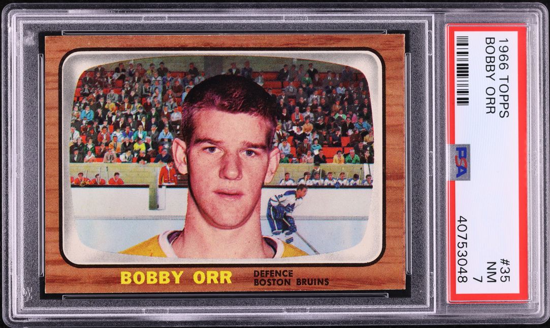 1966 Topps Hockey Bobby Orr ROOKIE #35 PSA 7 NRMT