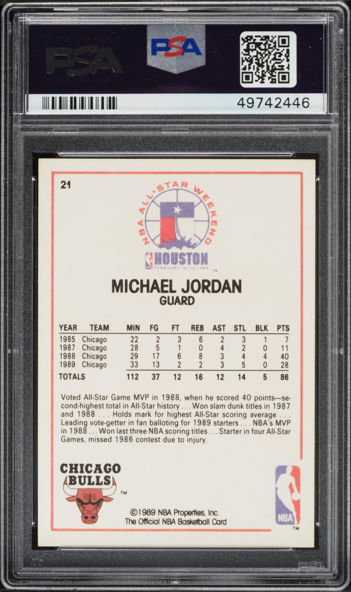 1989 Hoops All-Star Michael Jordan #21 PSA 8 NM-MT