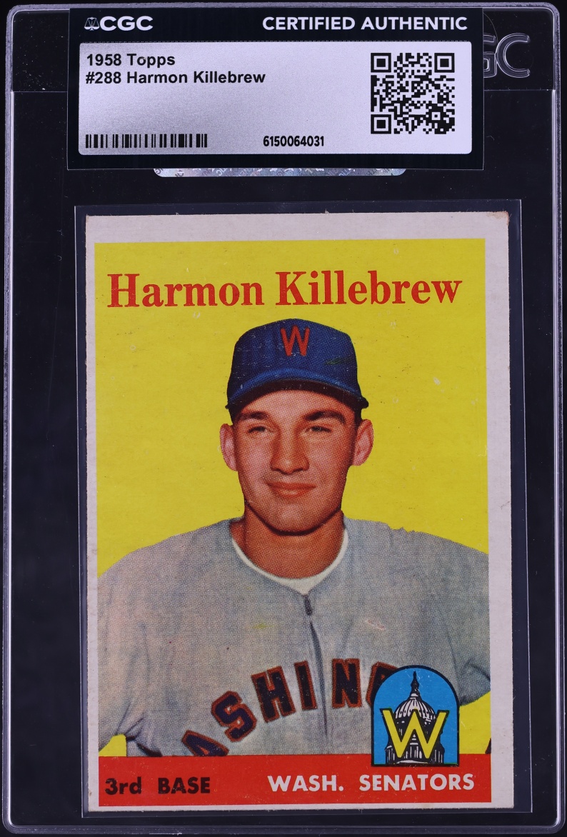 1958 Topps Harmon Killebrew #288 CGC AUTH