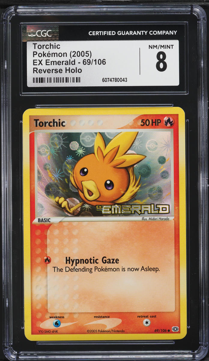2005 Pokemon EX Emerald Reverse Holo Torchic #69 CGC 8 NM-MT