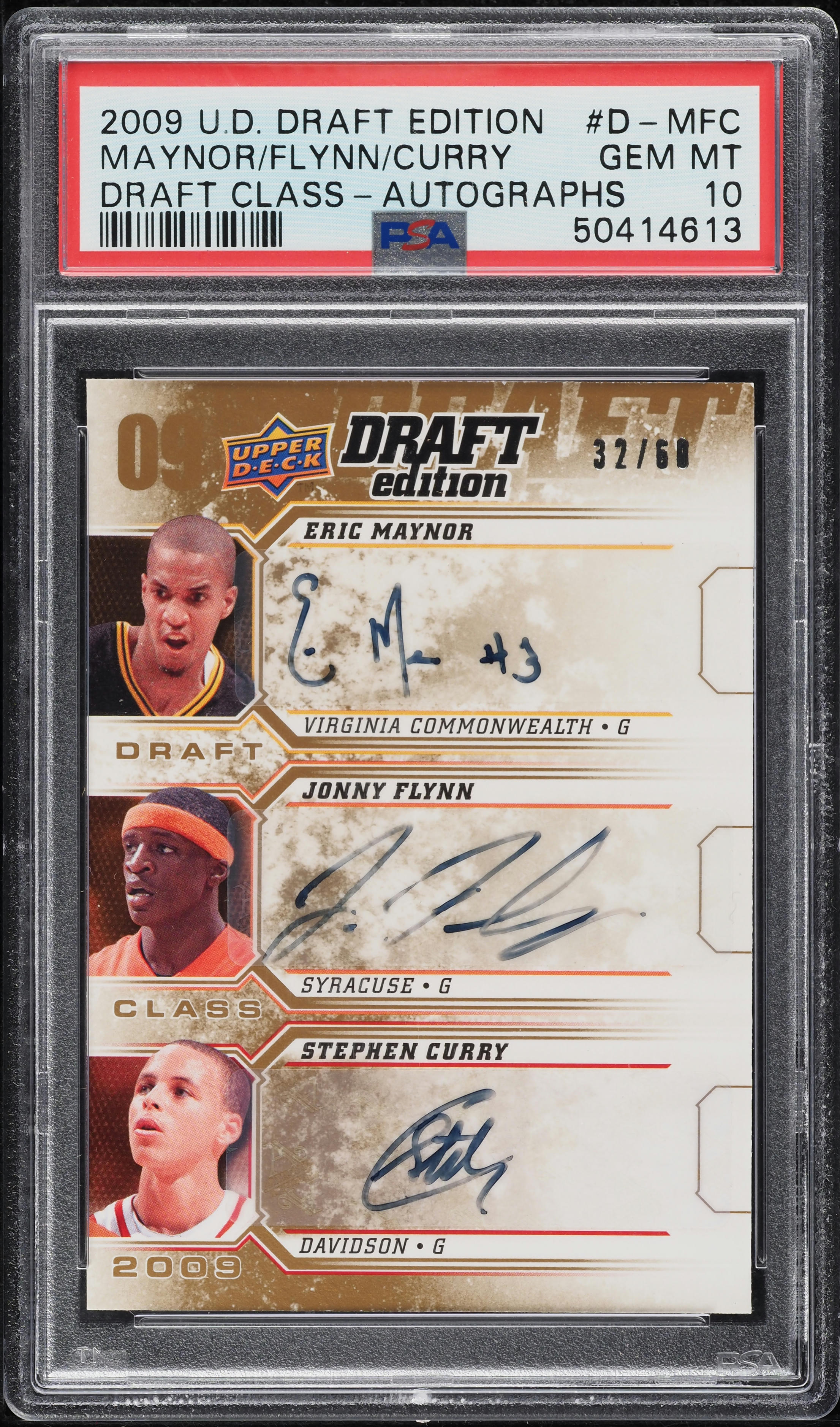 2009 Upper Deck Draft Edition Stephen Curry ROOKIE #34 PSA 9 MINT