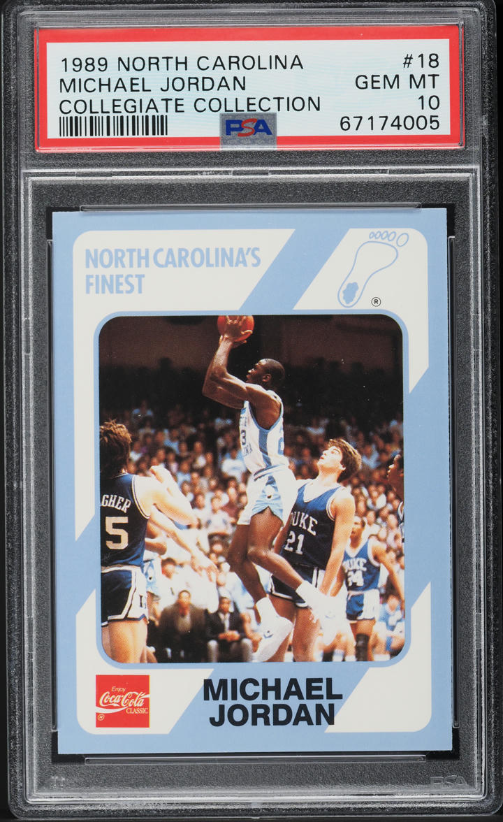 マイケルジョーダン　ノースカロライナ　PSA10 1989 Collegiate Collection North Carolina Michael Jordan #18