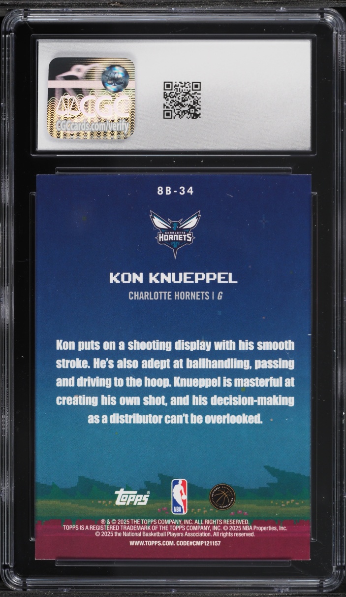 2025 Topps 8-Bit Ballers Kon Knueppel ROOKIE #8B-34 CGC 10 GEM MINT