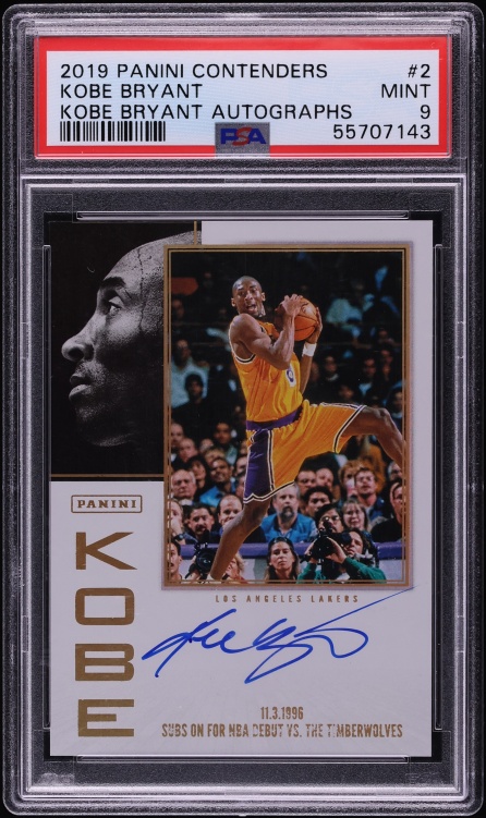 2019 Panini Contenders KB Autographs Kobe Bryant AUTO #2 PSA 9 MINT - Photo 1