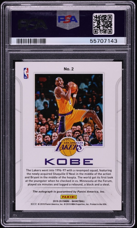2019 Panini Contenders KB Autographs Kobe Bryant AUTO #2 PSA 9 MINT - Photo 2