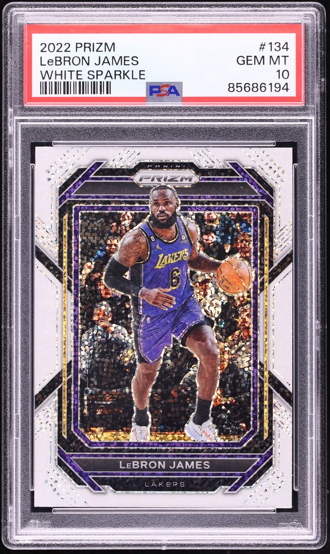 2022 Panini Prizm White Sparkle LeBron James #134 PSA 10 GEM MINT - Photo 1