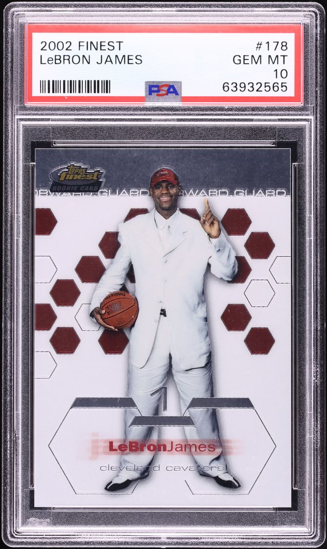 2002 Finest Basketball LeBron James ROOKIE #178 PSA 10 GEM MINT - Photo 1