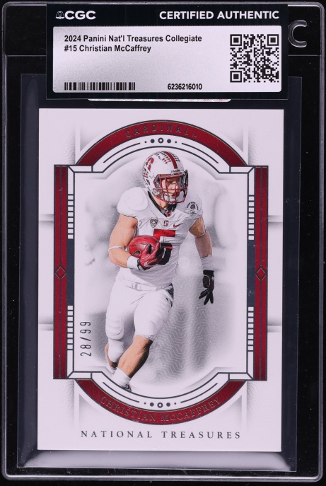 2024 National Treasures Collegiate Christian McCaffrey /99 #15 CGC AUTH