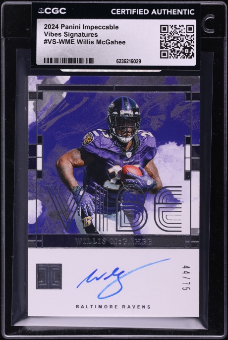 2024 Panini Impeccable Vibes Signatures Willis McGahee AUTO /75 #VS-WME CGC AUTH
