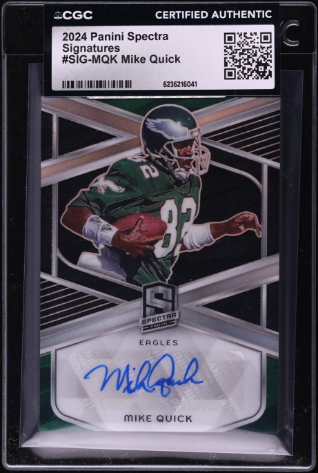 2024 Panini Spectra Signatures Mike Quick AUTO /199 #SIG-MQK CGC AUTH