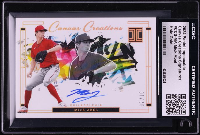 2024 Panini Impeccable Canvas Creations Holo Gold Mick Abel AUTO /10 #CCS-MA CGC AUTH