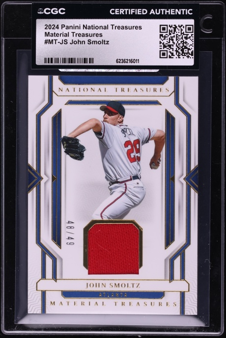 2024 National Treasures John Smoltz PATCH /49 #MT-JS CGC AUTH