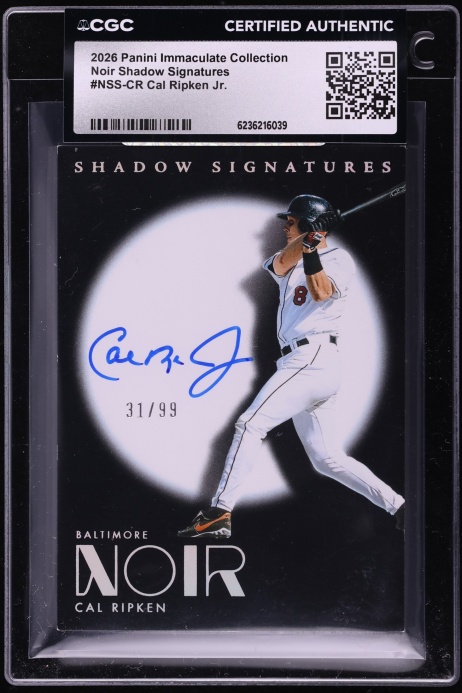 2026 Immaculate Collection Noir Shadow Signatures Cal Ripken Jr. AUTO /99 #NSS-CR CGC AUTH