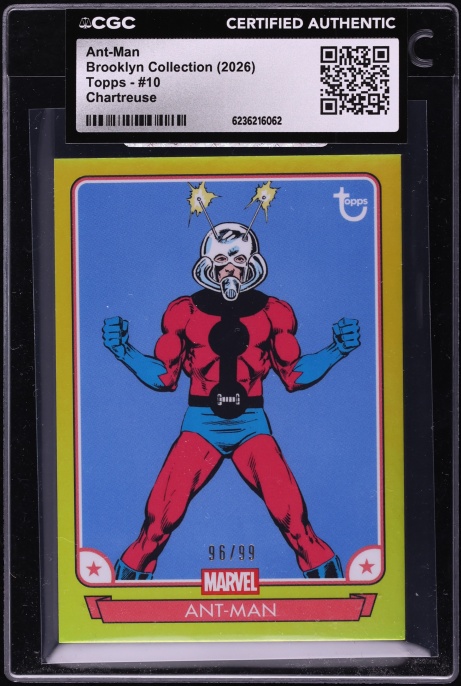 2026 Topps Marvel Brooklyn Collection Chartreuse Ant-Man /99 #10 CGC AUTH