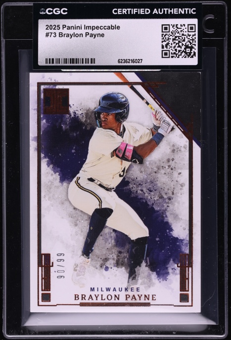 2025 Panini Impeccable Braylon Payne /99 #73 CGC AUTH