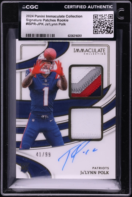 2024 Immaculate Collection Signature Patches Ja'Lynn Polk ROOKIE PATCH AUTO /99 CGC AUTH