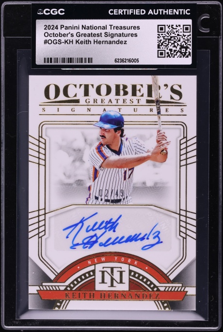 2024 National Treasures October's Greatest Signatures Keith Hernandez AUTO /49 #OGS-KH CGC AUTH