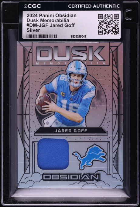 2024 Panini Obsidian Dusk Memorabilia Silver Jared Goff PATCH /99 #DM-JGF CGC AUTH