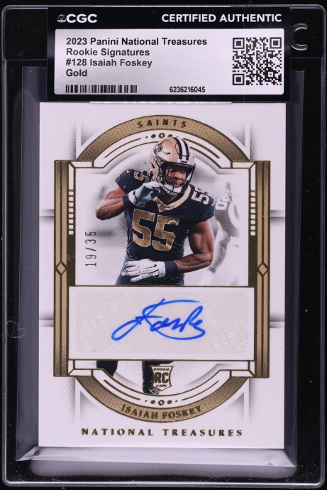 2023 National Treasures Gold Isaiah Foskey ROOKIE AUTO /35 #128 CGC AUTH