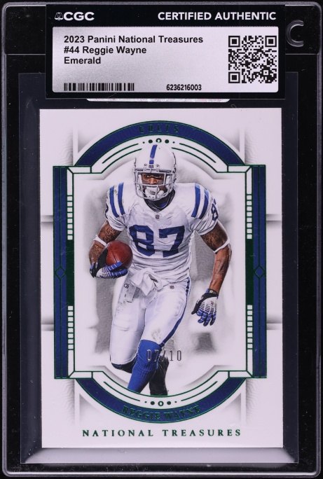 2023 National Treasures Emerald Reggie Wayne /10 #44 CGC AUTH
